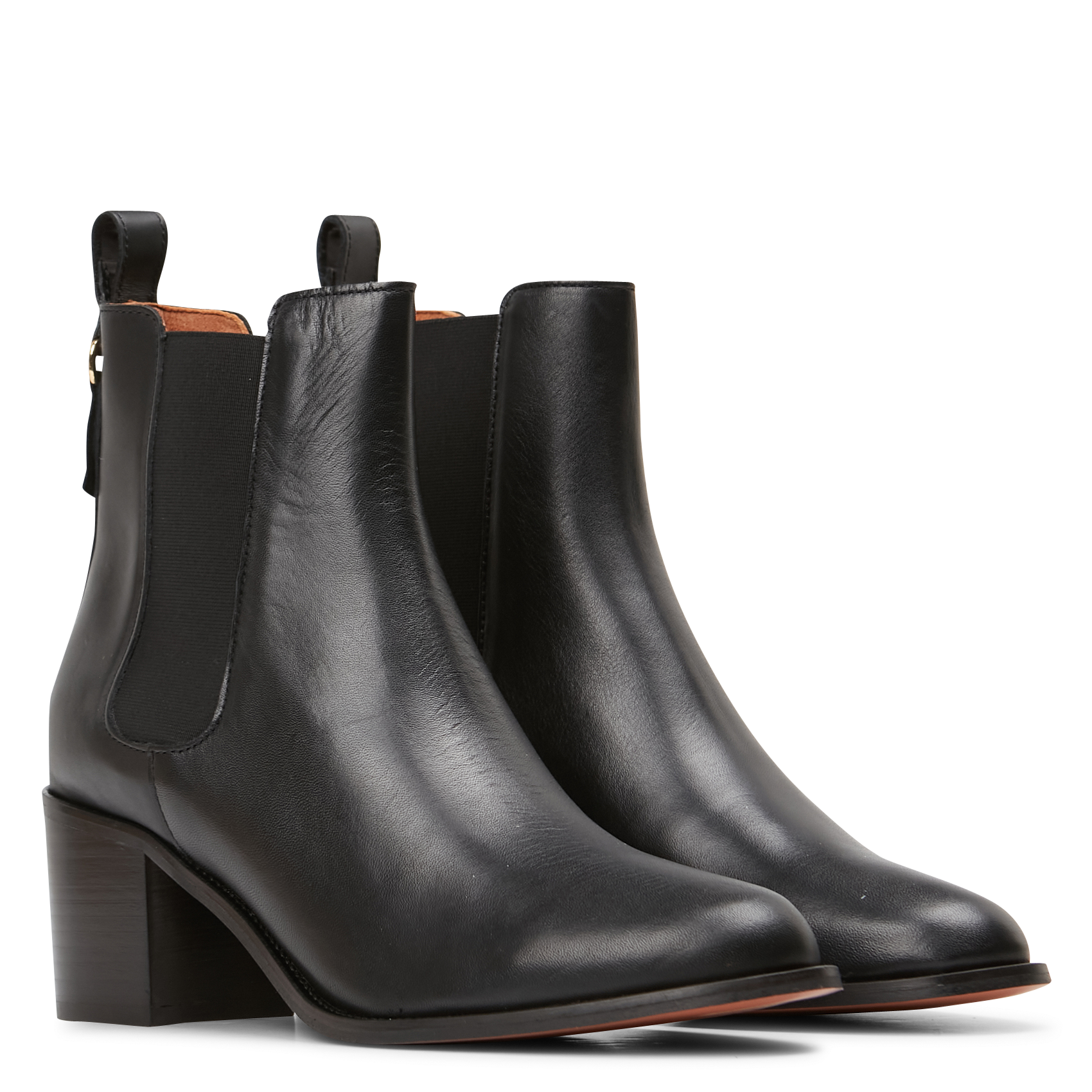 GERALDINE - Bottines à talons en cuir | Noir