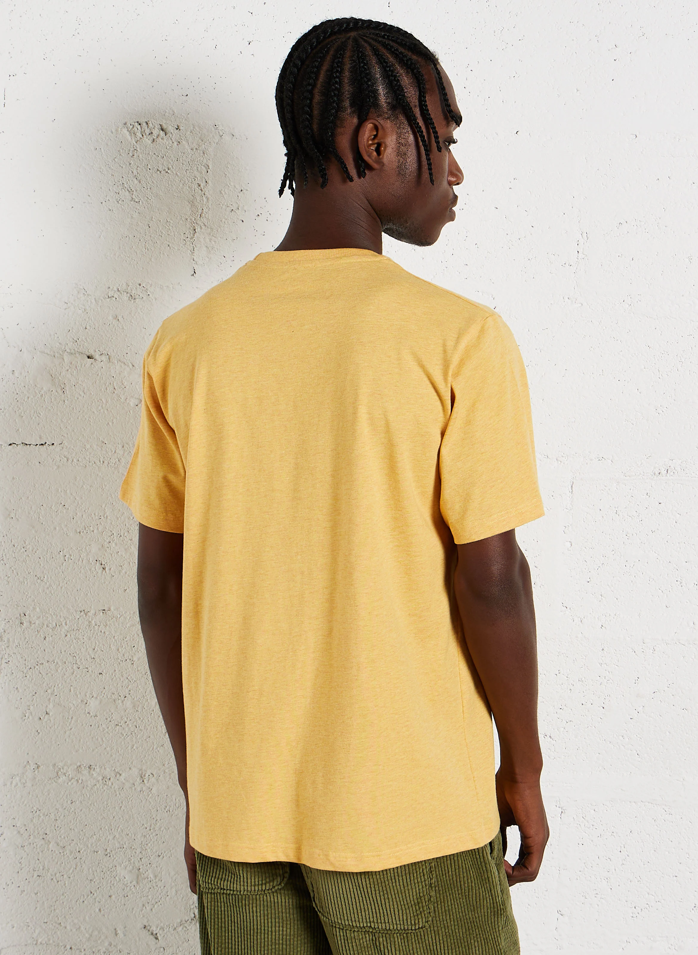 Tee-shirt droit sérigraphié en coton | Jaune