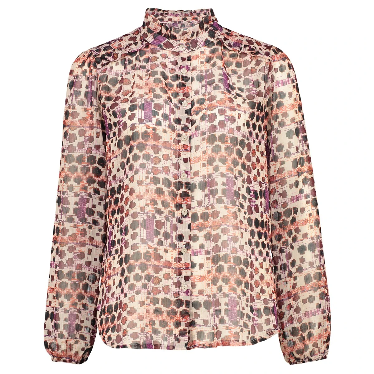 Dames Blouse Jameyvoilecoldessin