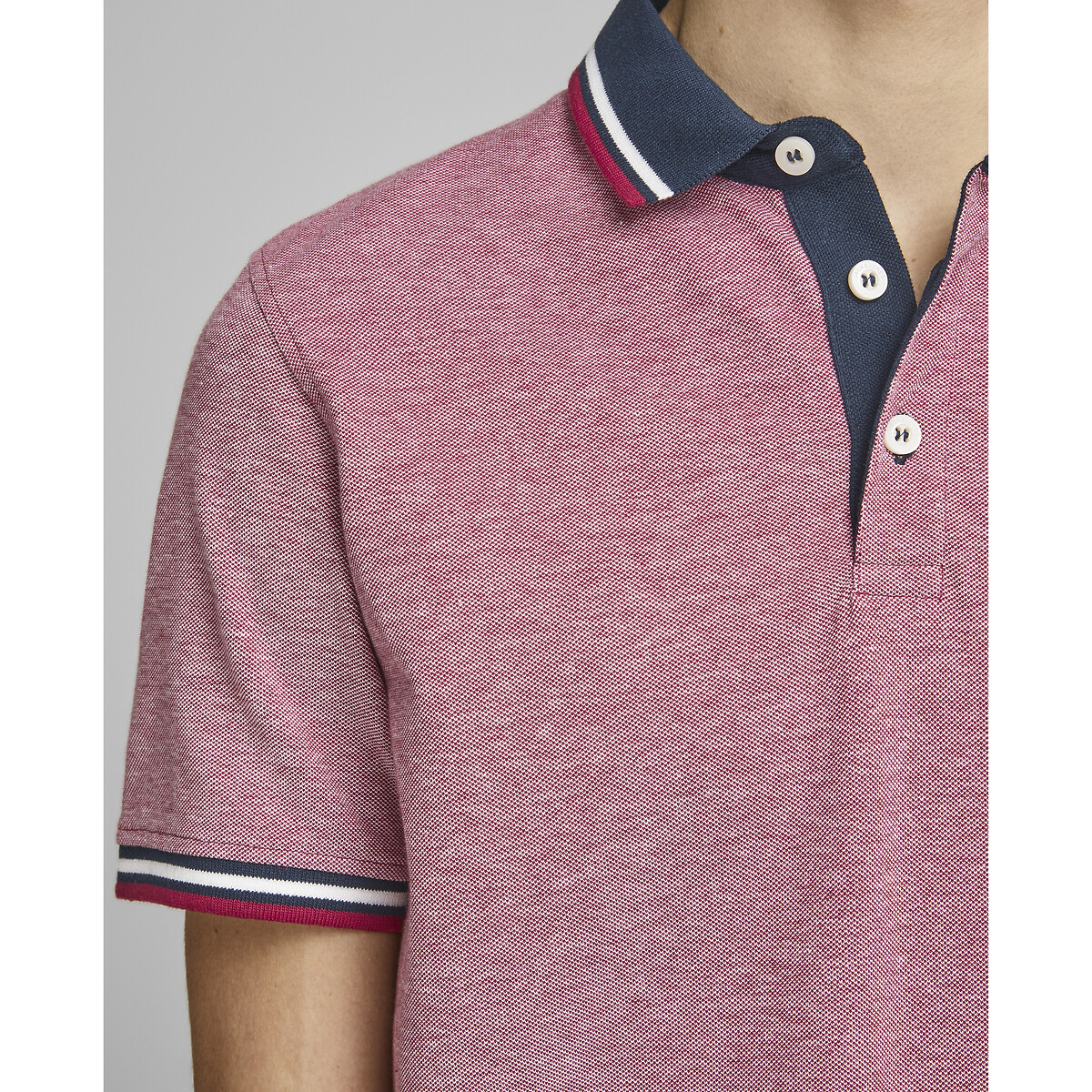 JACK & JONES<br>Camisa polo de manga curta em malha piqué