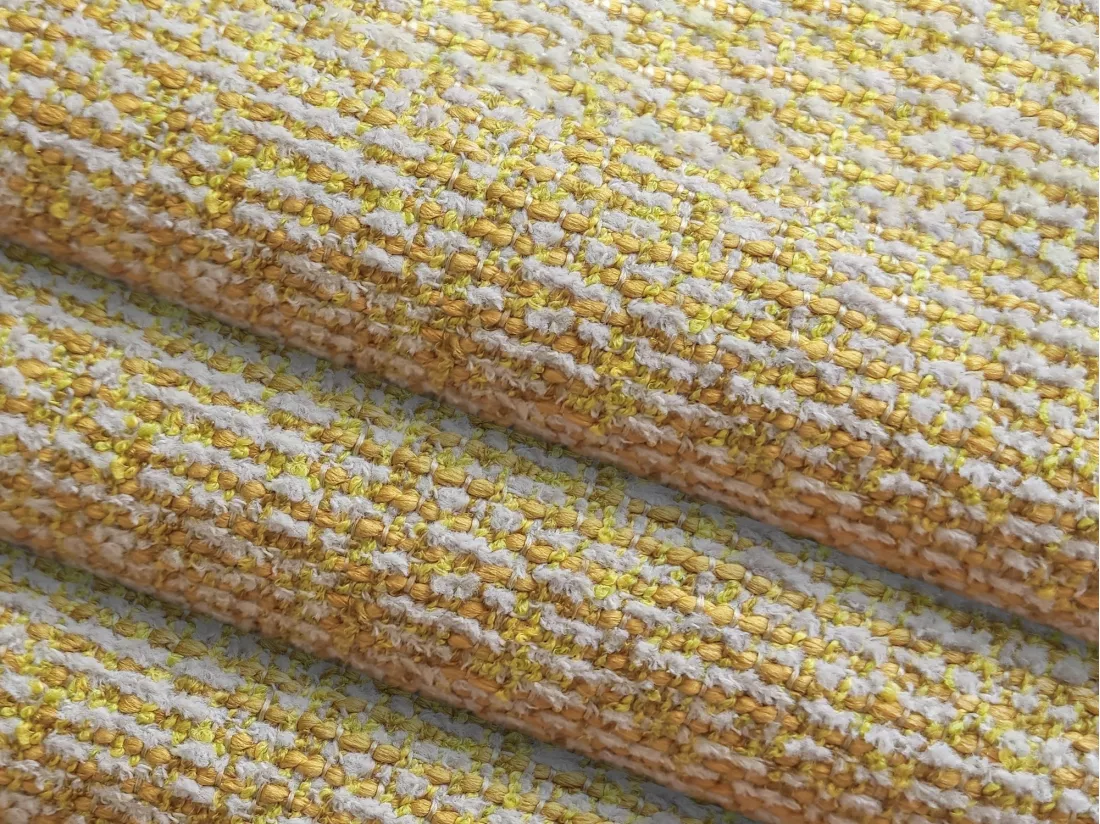 Fauteuil en tissu texturé - moutarde - AILANI