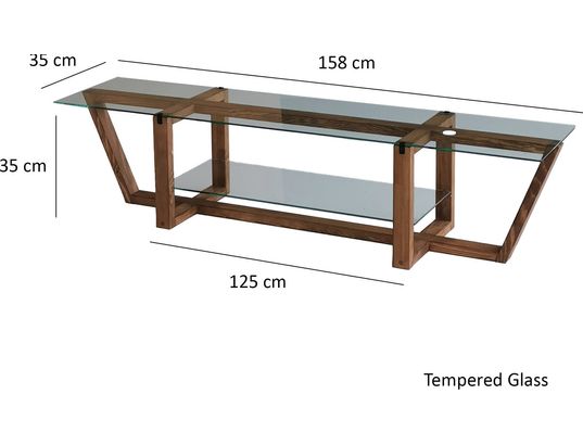 CONCEPT1 - Meuble TV Amalfi noyer 158 x 35 x h35 cm