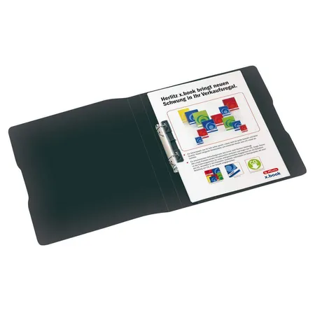 Herlitz Ringbuch PP A4 2 Ringe 16mm opak schwarz