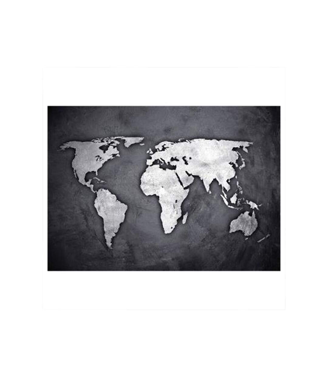 Sticker Mural Déco Map Monde 50cm Noir