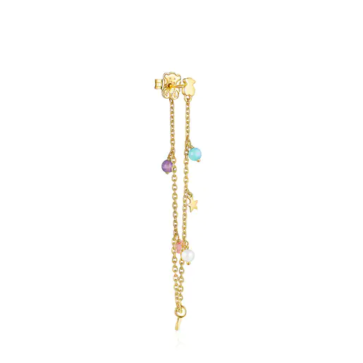 Brinco Cool Joy banhado a ouro 18k sobre prata e pedras preciosas.