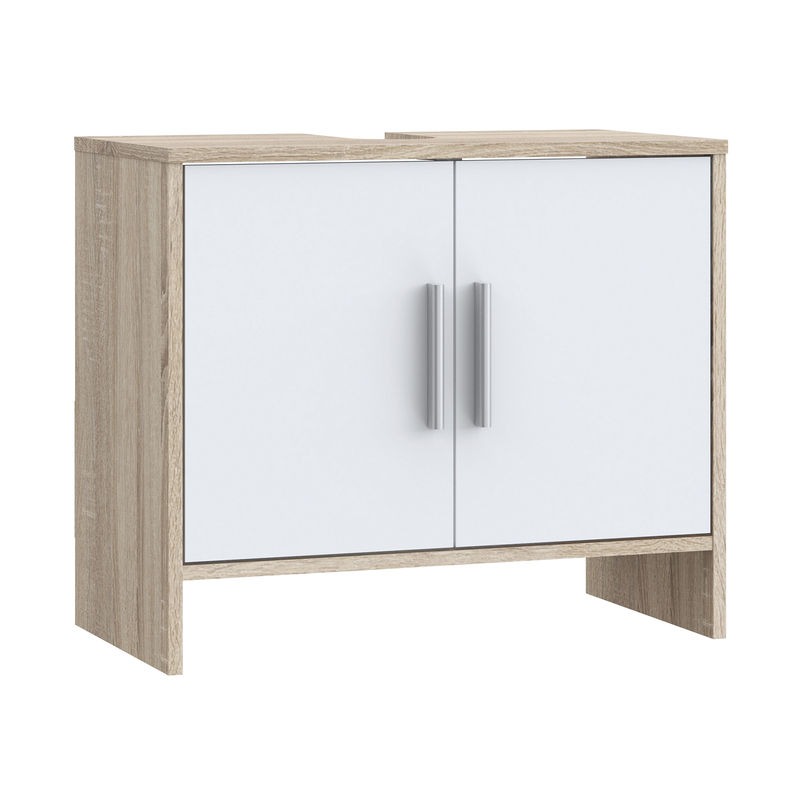 Waschbeckenunterschrank - Sonoma Eiche-weiß - 65 cm