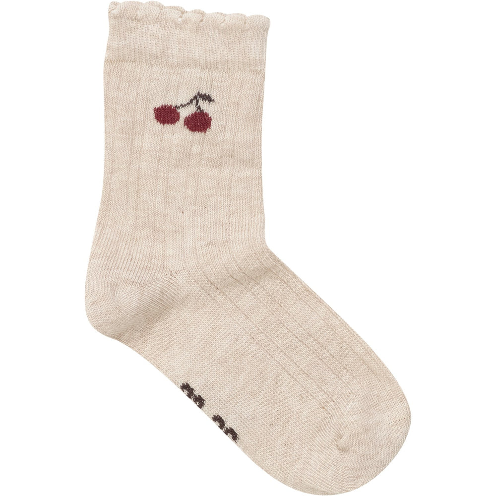 Køb Minymo Light Taupe Strømper Med Lettuce Hem 2-Pak