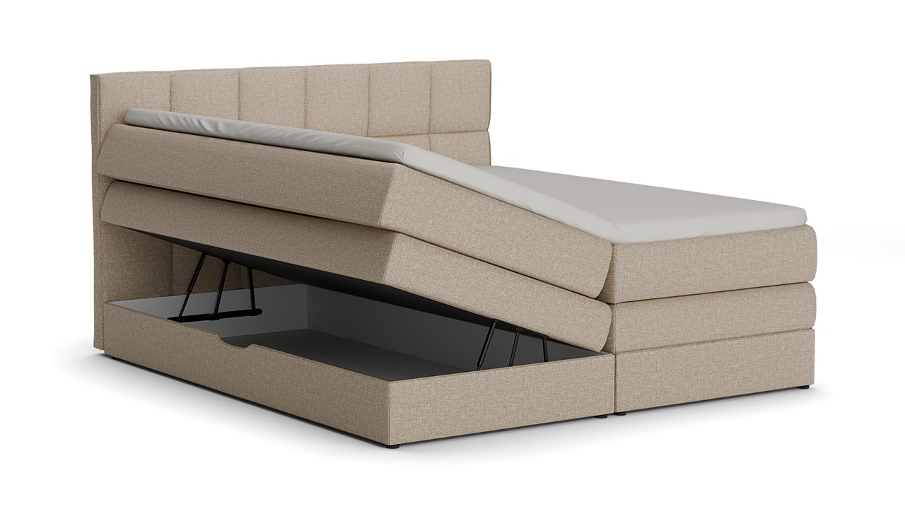 Opbergboxspring Jade - Linen touch beige