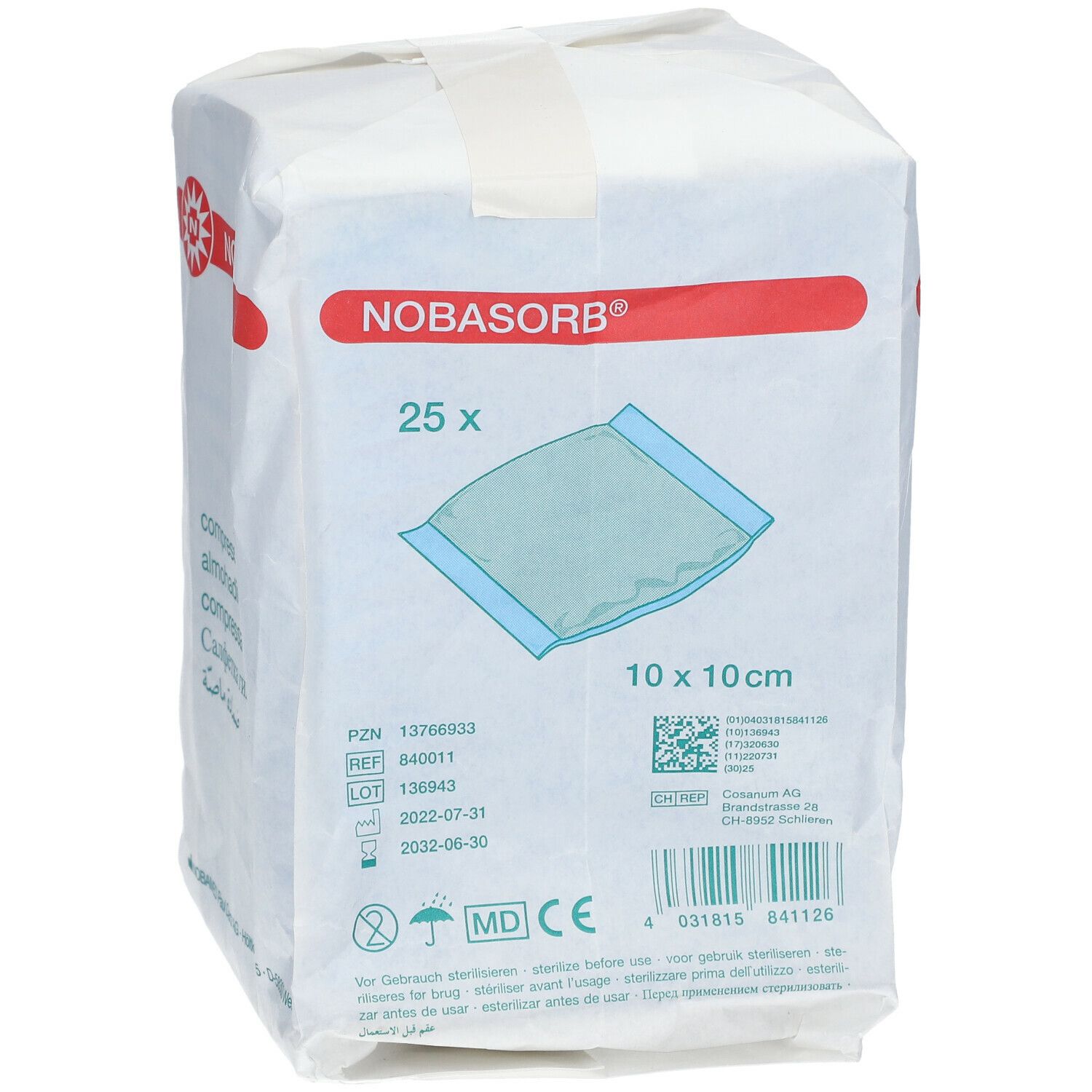 NOBASORB® Saugkompressen 10 x 10 cm