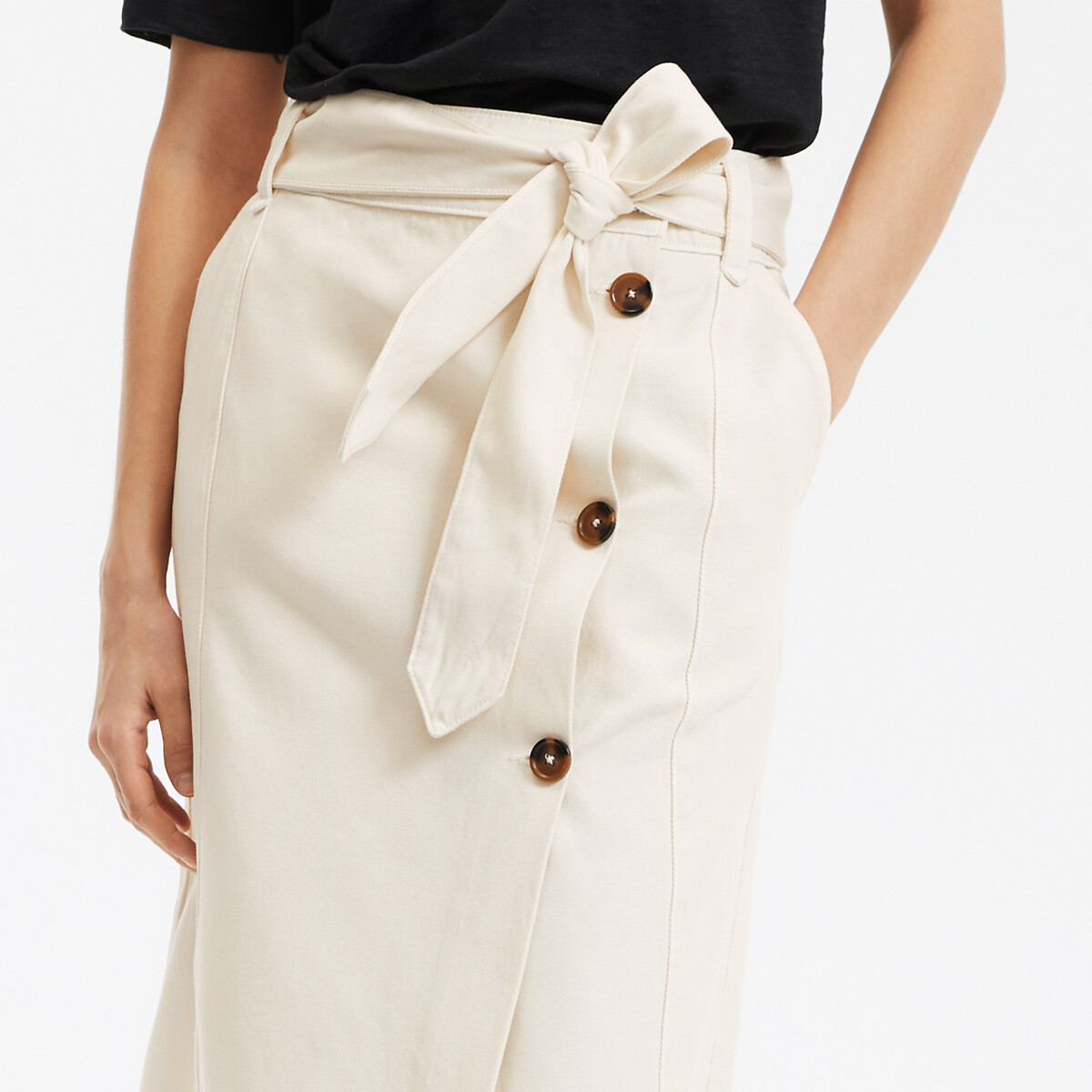 COLEÇÕES LA REDOUTE<br>Saia midi envelope em sarja cocktail