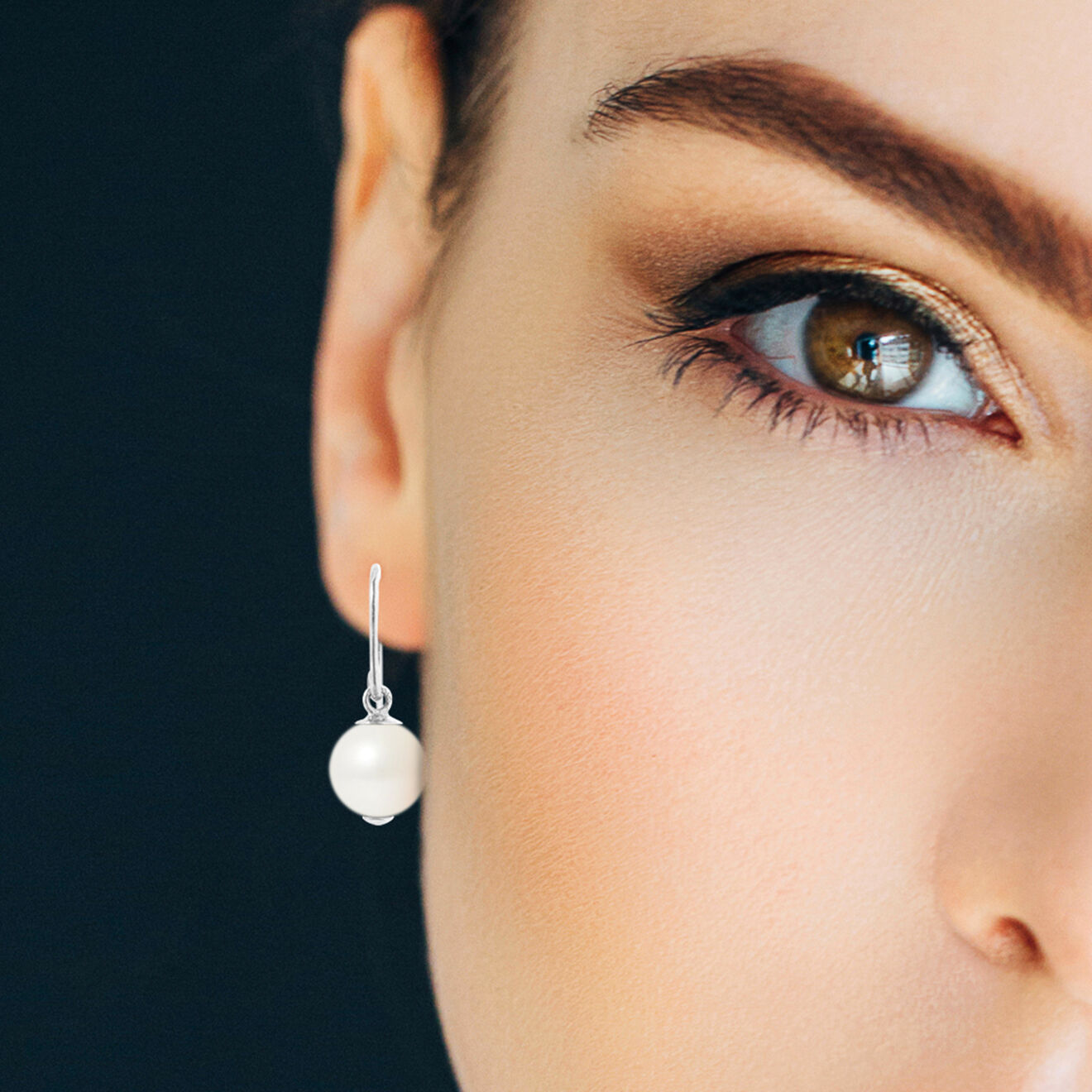 Mitzuko Boucles d'oreilles Argent Perles d'Eau Douce Lena blanc naturel