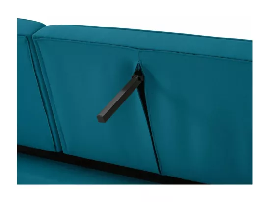 Canapé droit scandinave Elga convertible 3 places en tissu - Bleu - L205 x 87 x 85cm - Loungitude