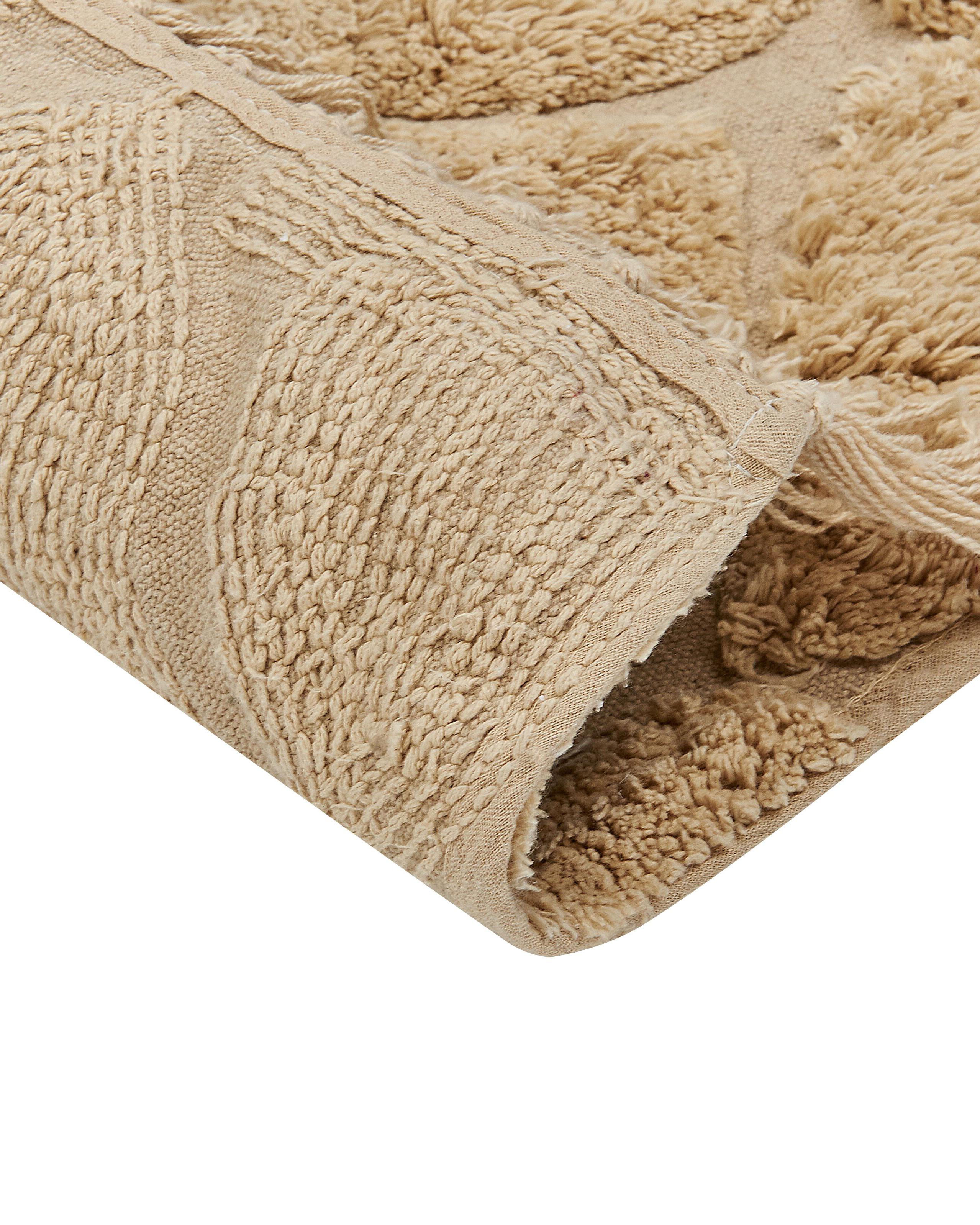 Vloerkleed SANLIURFA Zandbeige 160 x 230 cm Katoen