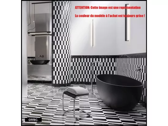 Baignoire Îlot - 148 x 75 cm - SHELL - Gris CENDRÉ MAT - avec SIPHON INCLUS