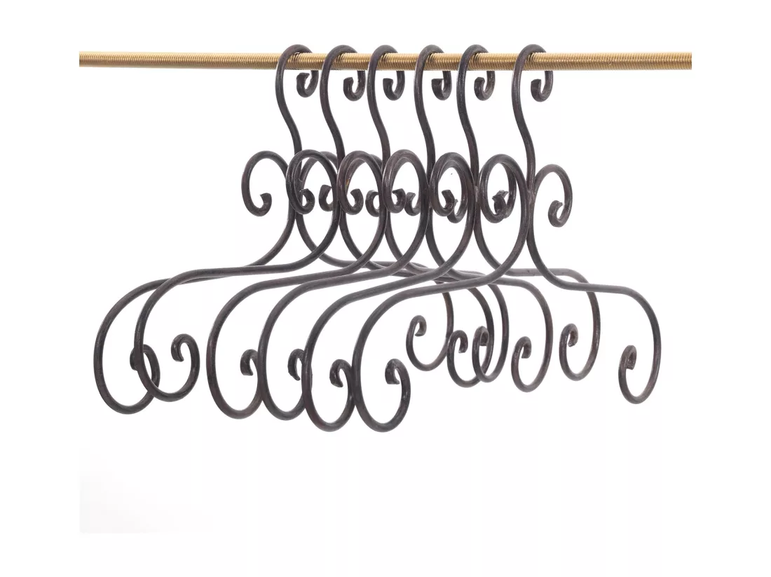 CINTRE Amélie ensemble de 6 Métal brun antique