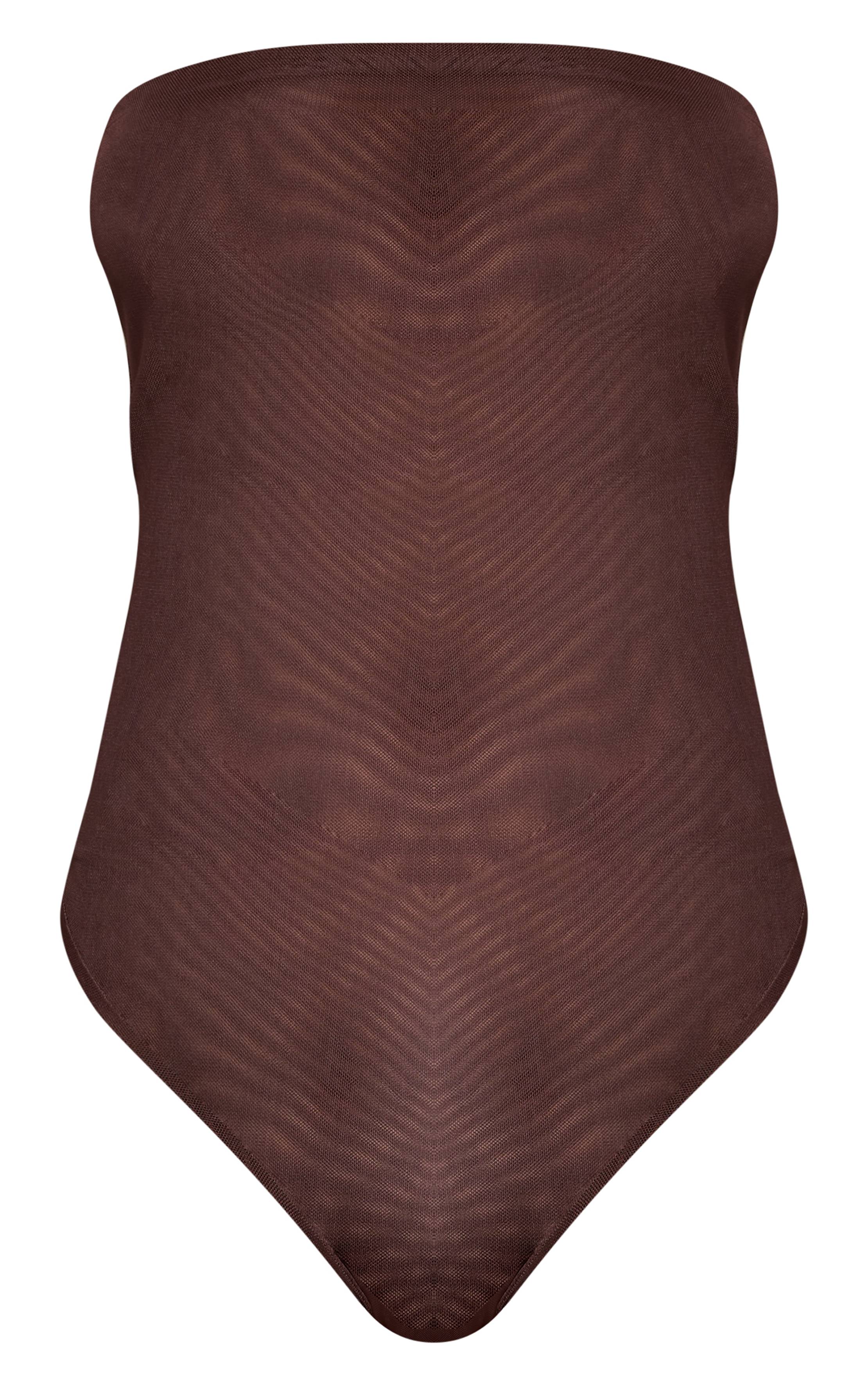 Marron Body Bandeau En Maille Double Épaisseur Doré