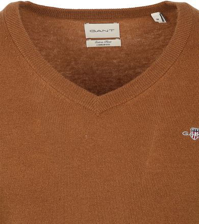 Gant Pullover V-Hals Woolblend Camel 8050274-220 kopen