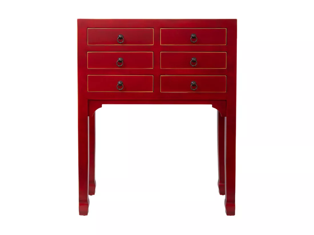Récepteur en bois avec 6 tiroirs 63x26x82