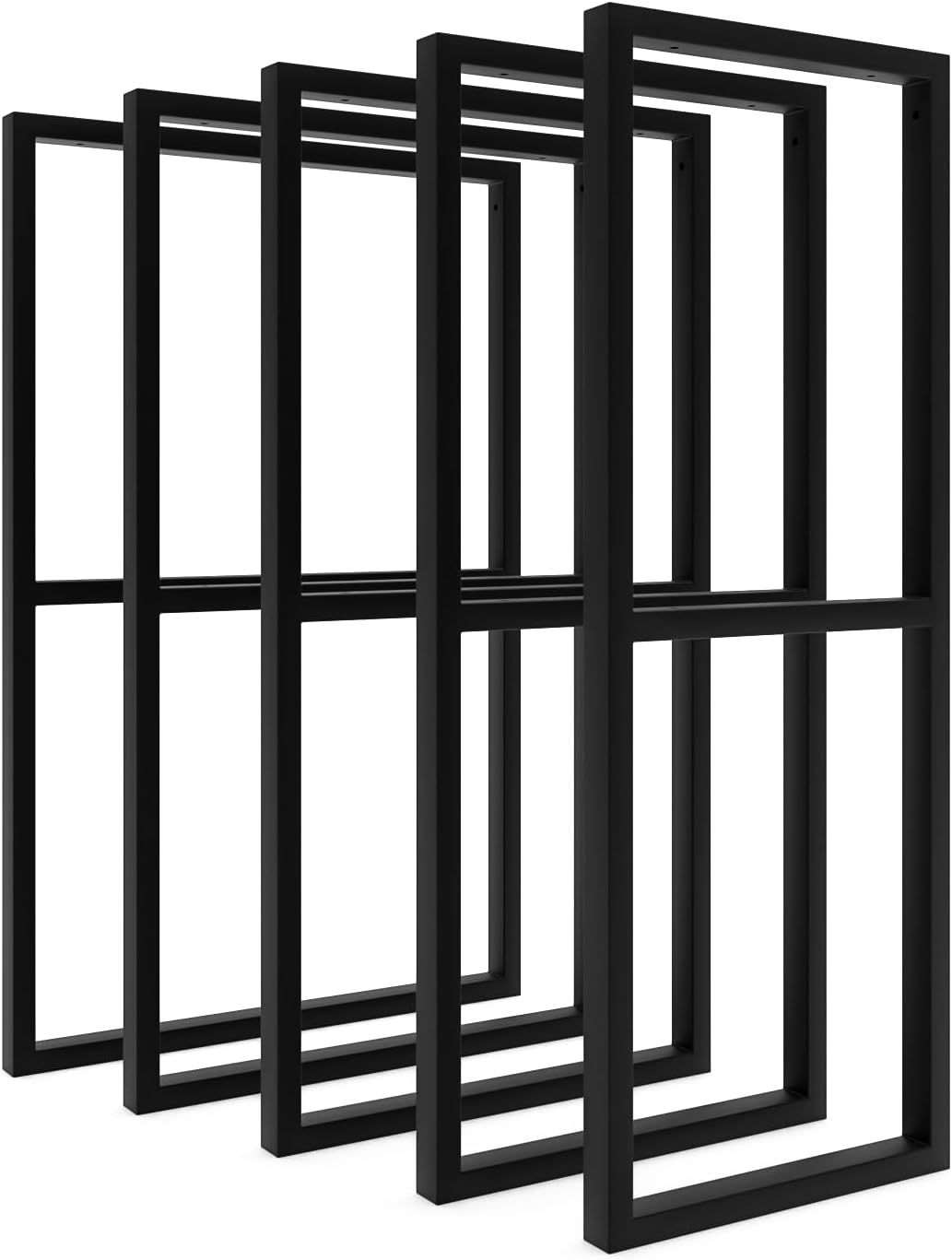 HEVVA |Gestell Doppel-Waschtisch -75 cm hoch| NECKAR | 25/30/40/45/50 cm | Waschtischunterschrank Füße, Waschtischbeine | (2X Waschtischbeine - Schwarz, 35 cm)