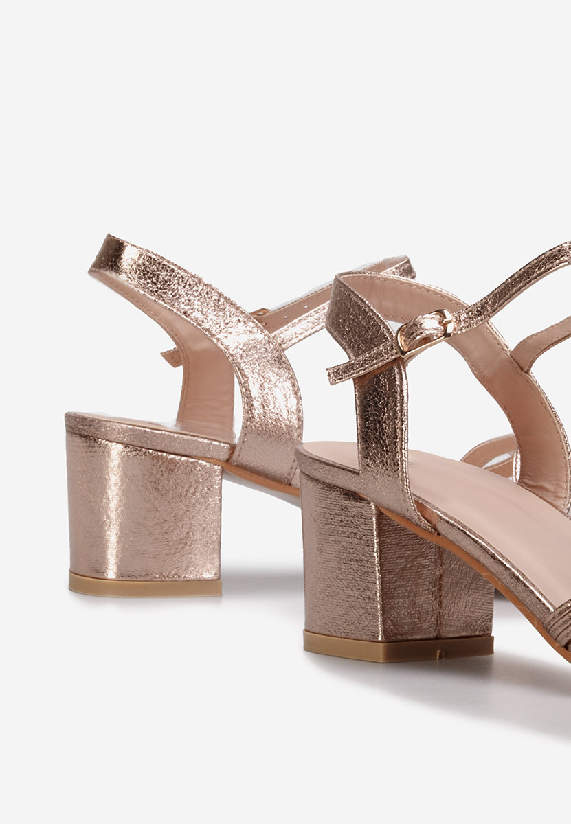 Sandales à talon épais champagne Myla