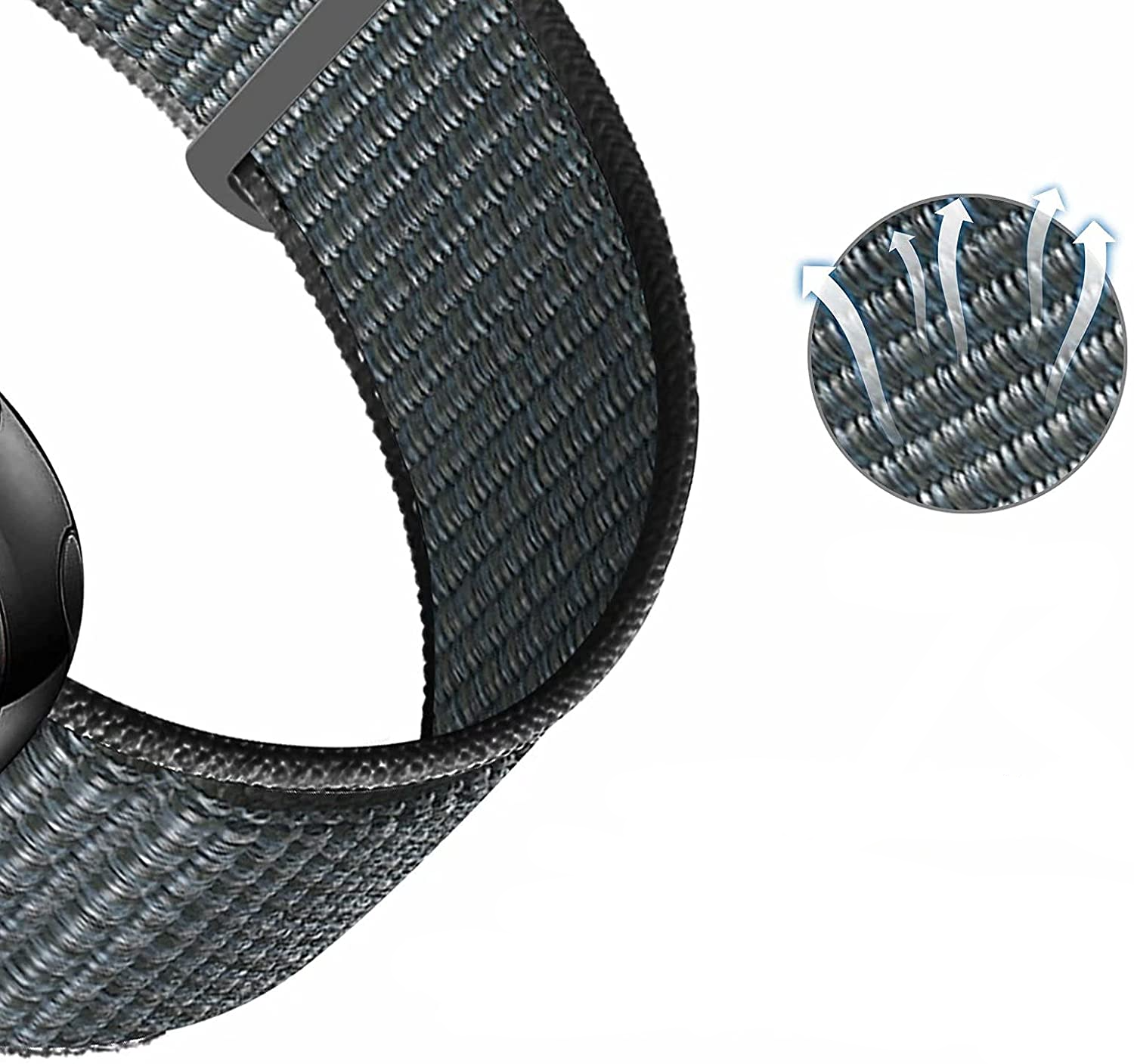 Apple Watch (49/46/45/44 mm) Nylon Ersatz Armband mit Klettverschluss (Gelenkumfang: 185-239mm) - Grau / Blau