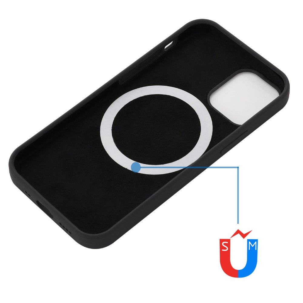 iPhone 13 MagSafe Silikon Case Hülle - Schwarz