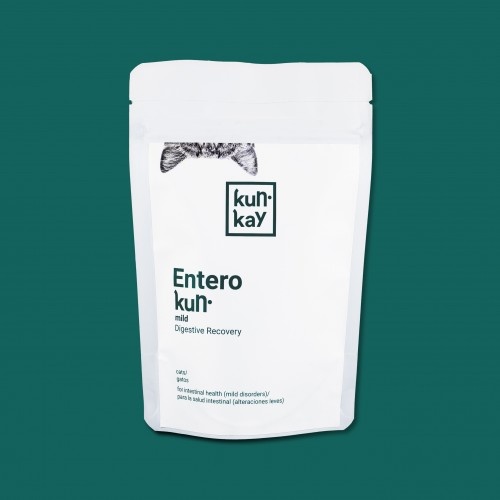 Enterokun Mild, suplemento para a saúde intestinal em gatos.
