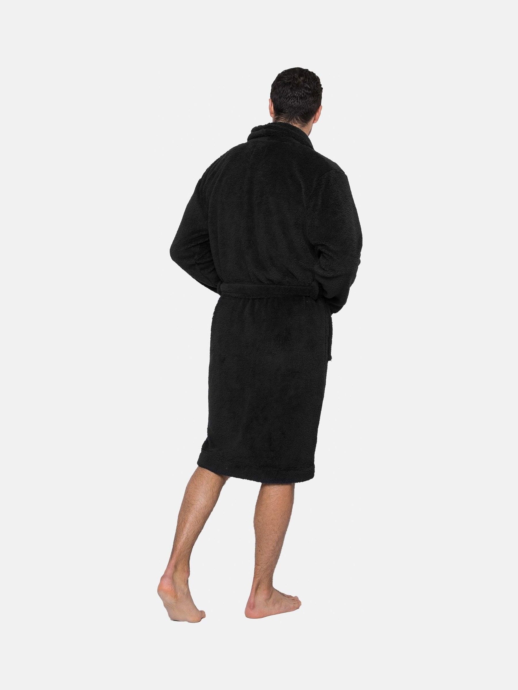 Zwart - Threadbare Cosy Borg Dressing Gown