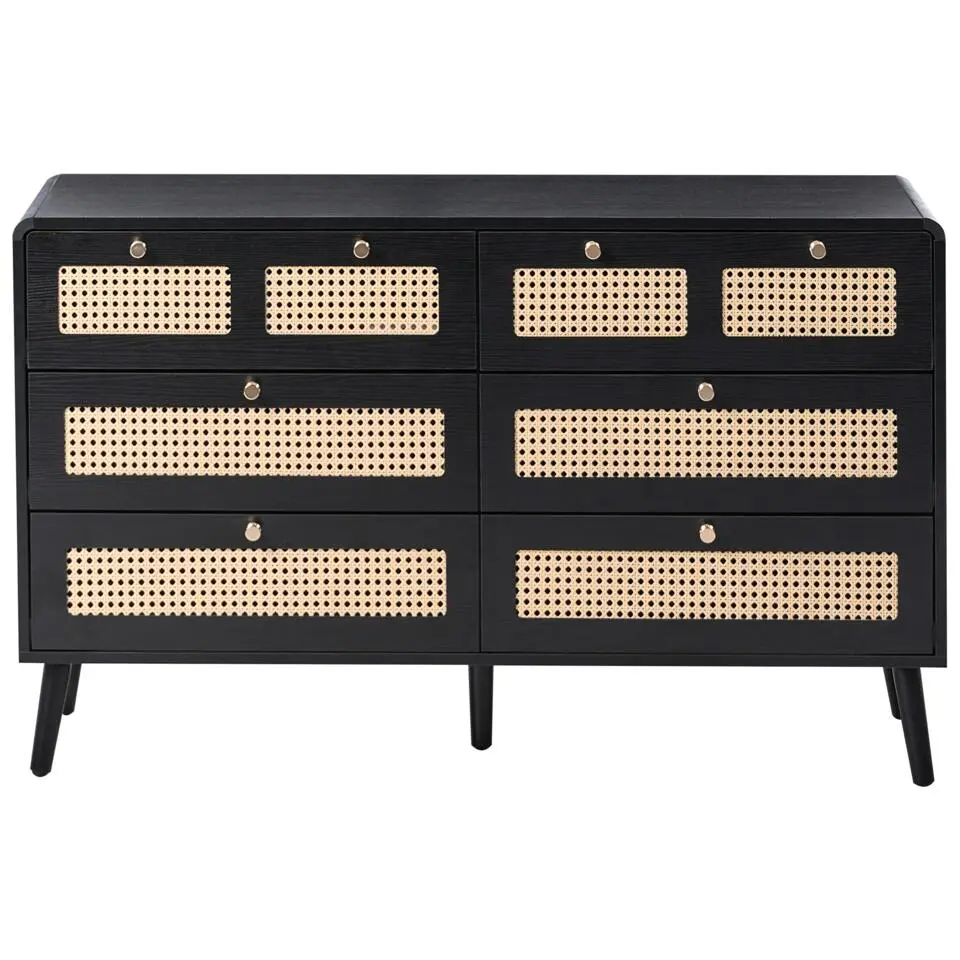 MOURA - Ladekast 6 lades - Zwart - MDF