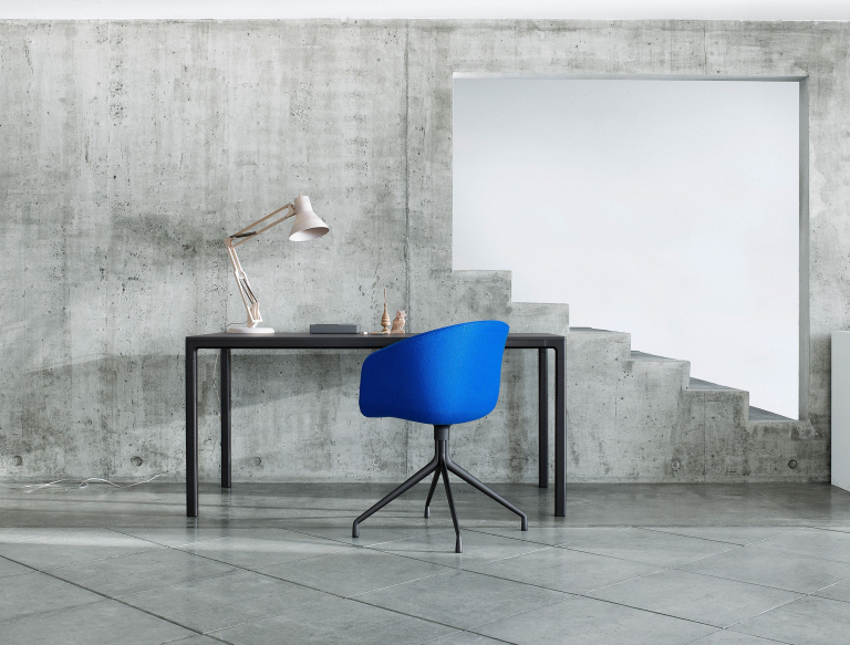 Hay Table T12 tafel rechte hoeken  - frame: wit - top: wit laminaat - 250x95x74