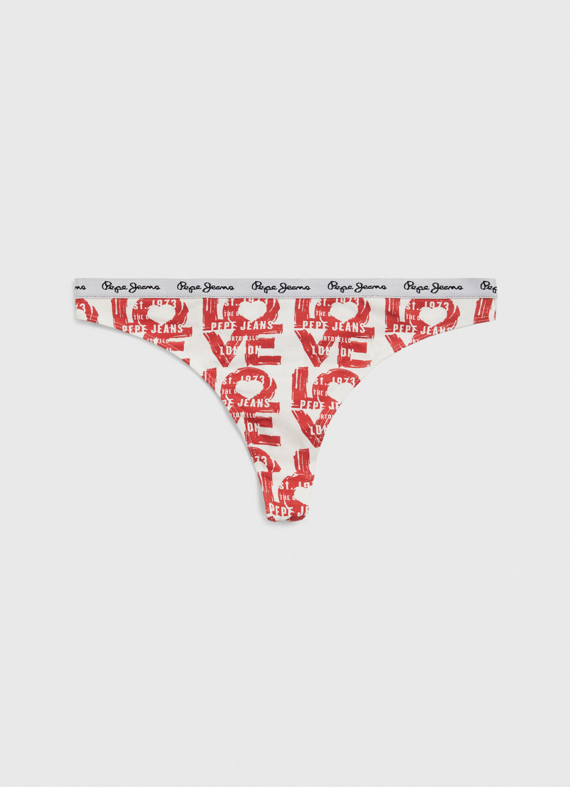Conjunto de 3 calcinhas fio dental com logo estampado - vermelho estúdio