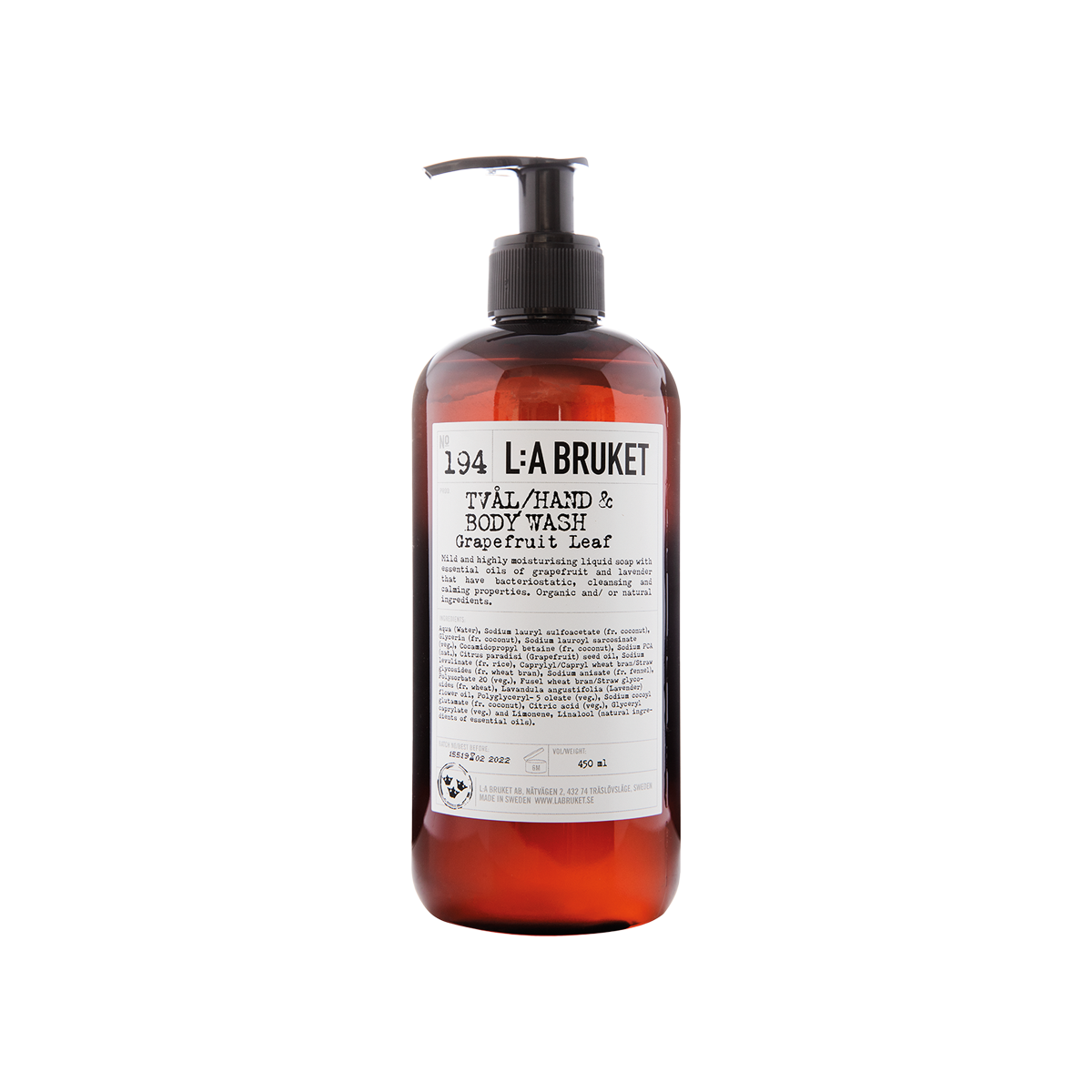 194 Hand & Body Wash Grapefruit Leaf 450ml