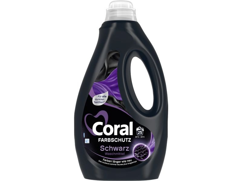 Coral Flüssigwaschmittel Black Velvet 1.25 l Flüssig-Waschmittel für schwarze und dunkle Kleidung