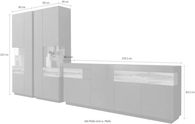 INOSIGN Wohnwand »SILKE« Set, 3 Stk. tlg.