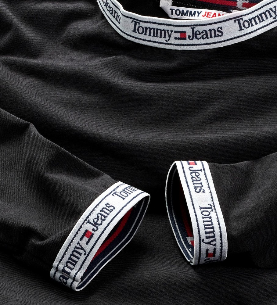 Vestido justo preto com logo da Tommy Jeans