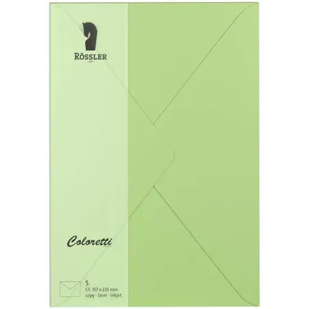 Rössler Coloretti Briefumschläge Peppermint, C5, 5 Stück