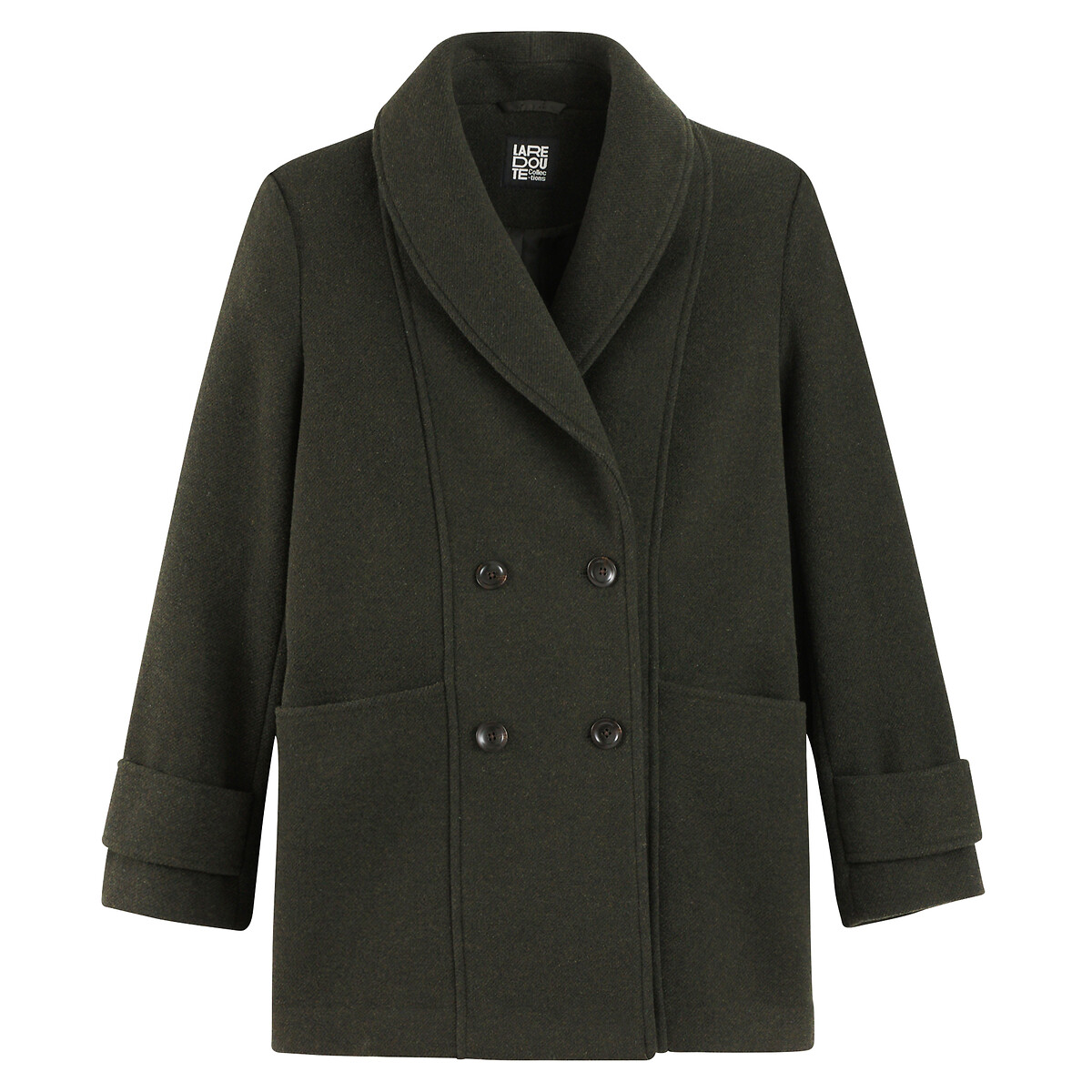 COLEÇÕES LA REDOUTE<br>Casaco midi estilo cabana com fecho de botão, perfeito para o inverno