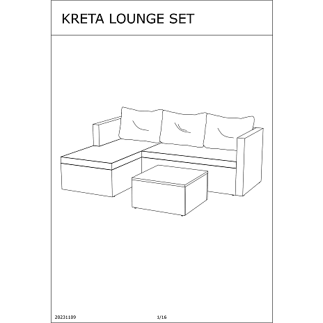 Kreta loungesæt - natur