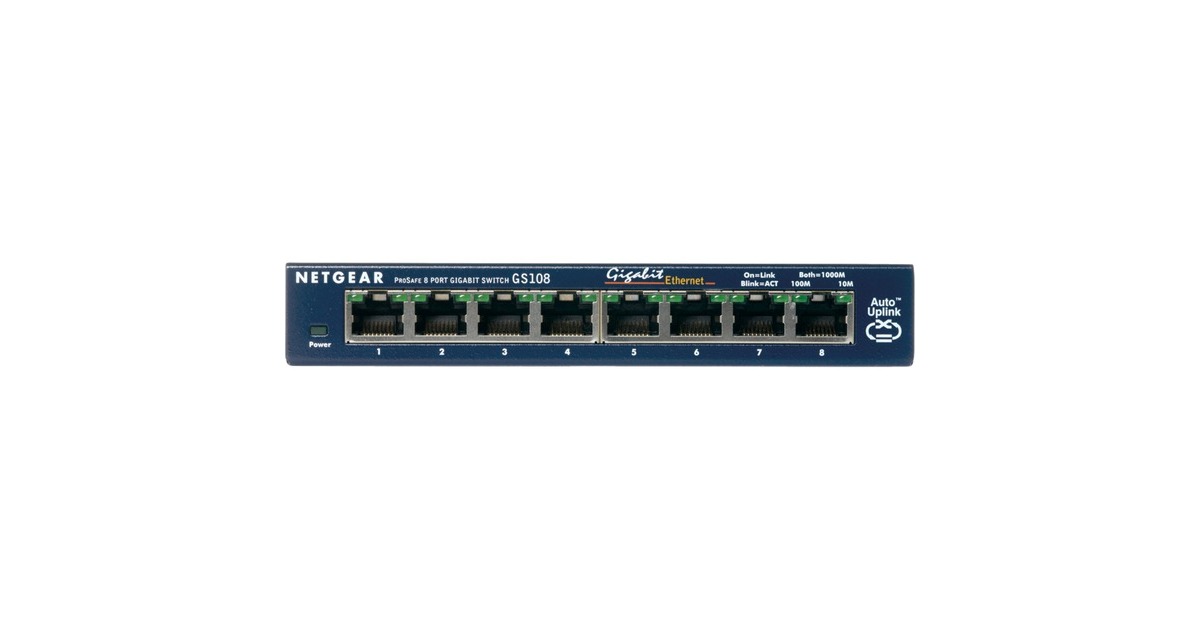 NetgearGS108GE, 3 pack switch  (Blauw, Retail)
