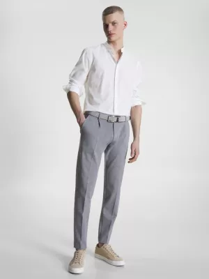 Camisa Slim Fit com Gola Mandarim