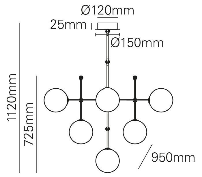 Hanglamp Stellar  | Maretti Lighting⌀95  x H112 cm
