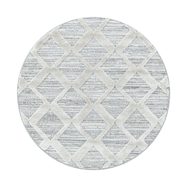 Rond scandinavisch vloerkleed - Pitea Diamond Grijs