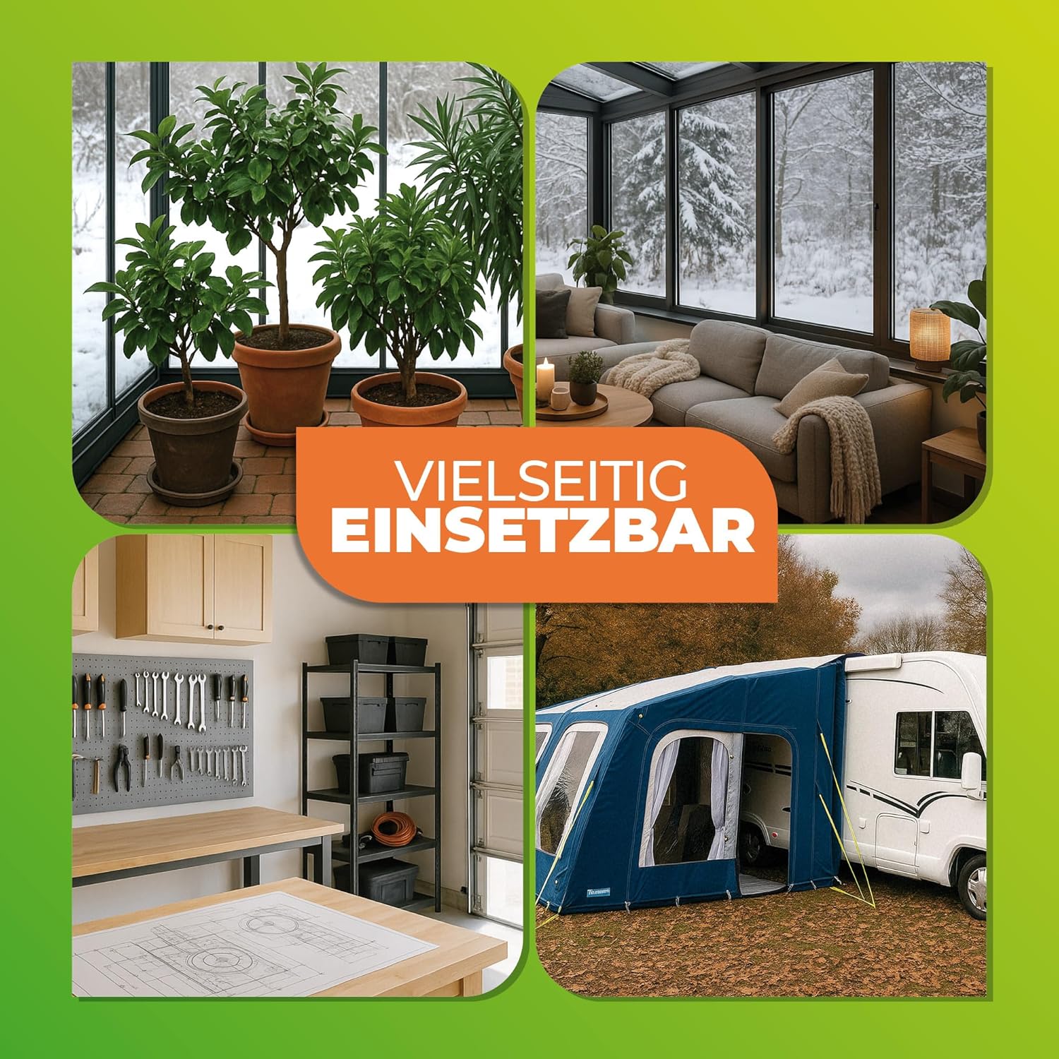 Bio Green Gas-gewächshausheizung EcoPilot, 4500 Watt, Silber, Thermostat-Regelbereich: 0° – 20° C, Edelstahl, Outdoor, Gas, 38x17x40 cm, für Gewächshäuser bis 22m², Bodenmontage