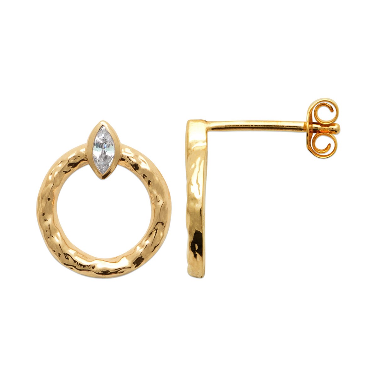 Boucles d'oreilles Brillaxis cercle plaqué or