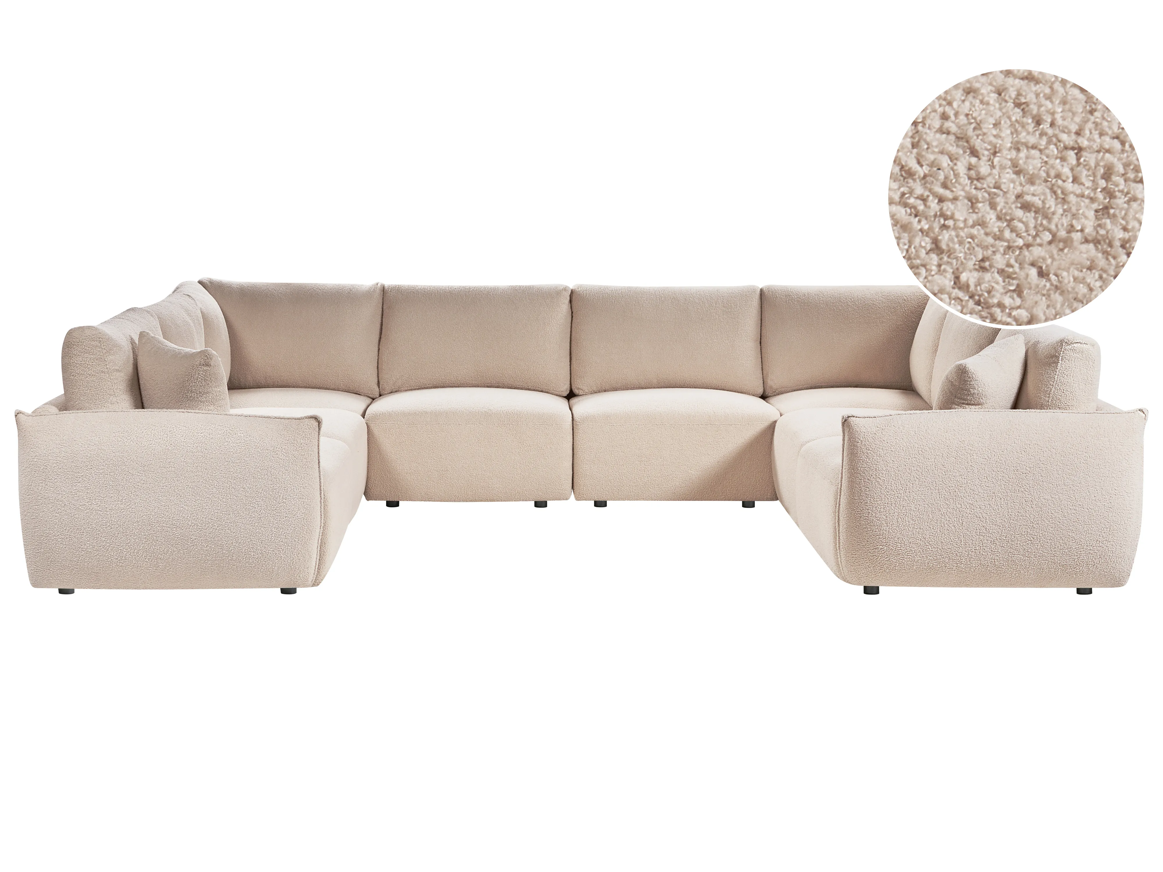 Modulaire U-vormige bank 8-zits MESNALI Bouclé Beige