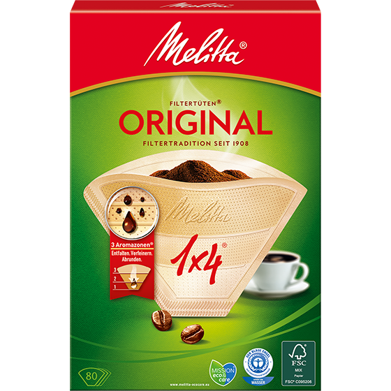 Melitta® Original, 1x4®, 80 St.|Filtertüten® Braun
