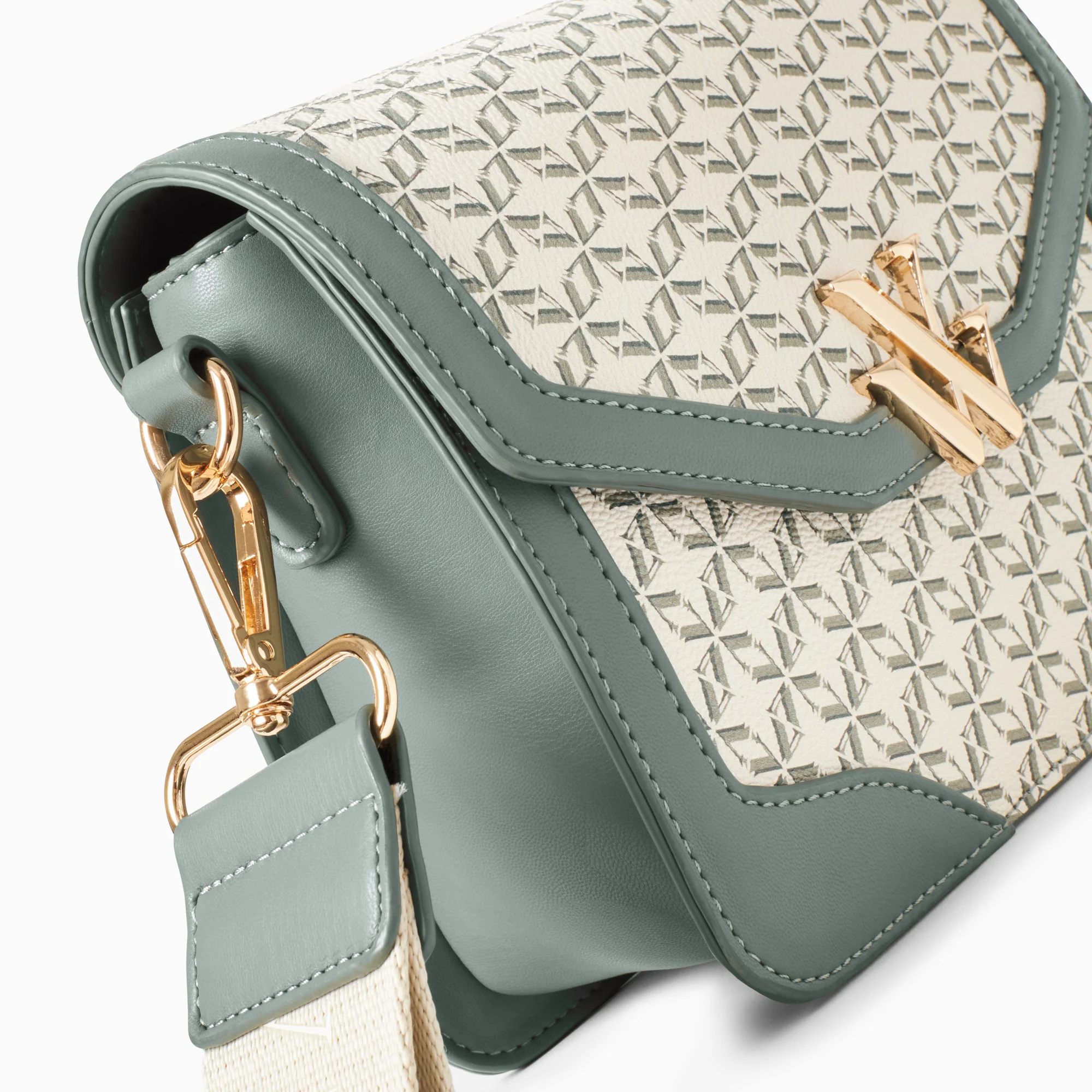 Sacs-Petit sac cartable Karen vert à toile monogramme
