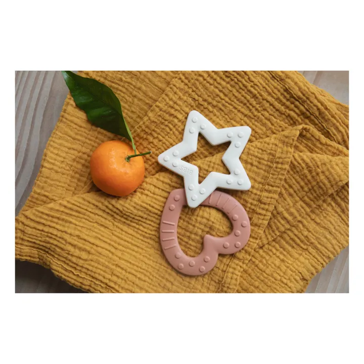 Bibs Anneau de dentition Etoile | Ivoire