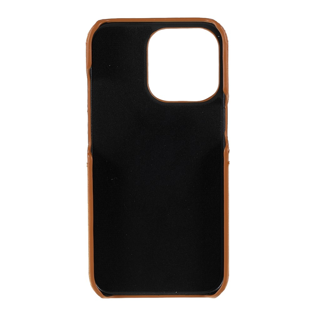 iPhone 13 Pro Leder Hülle Snap Case   Kartenfach - Hellbraun