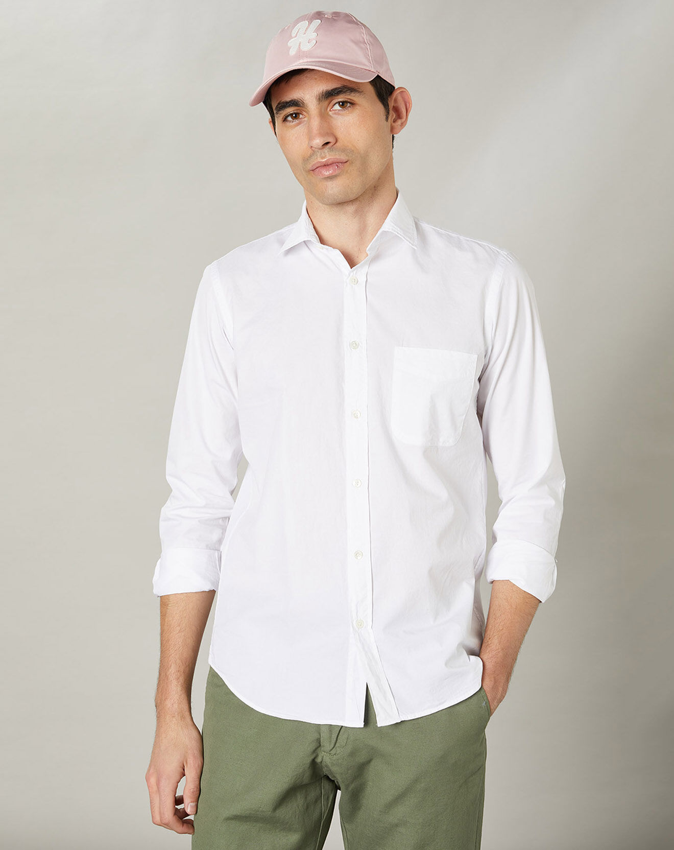 Hartford Chemise slim Storm Pat blanche